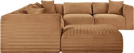 Meridian Furniture - Shaggy Corduroy Upholstered Modular Sectional - 641Saddle-Sec7D - GreatFurnitureDeal