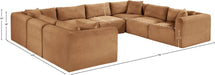 Meridian Furniture - Shaggy Corduroy Upholstered Modular Sectional - 641Saddle-Sec8A - GreatFurnitureDeal