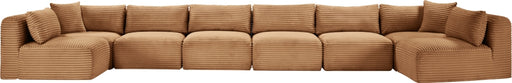 Meridian Furniture - Shaggy Corduroy Upholstered Modular Sectional - 641Saddle-Sec8B - GreatFurnitureDeal