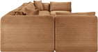 Meridian Furniture - Shaggy Corduroy Upholstered Modular Sectional - 641Saddle-Sec8B - GreatFurnitureDeal