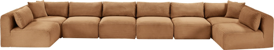 Meridian Furniture - Shaggy Corduroy Upholstered Modular Sectional - 641Saddle-Sec8B - GreatFurnitureDeal