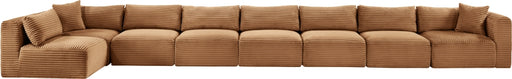 Meridian Furniture - Shaggy Corduroy Upholstered Modular Sectional - 641Saddle-Sec8C - GreatFurnitureDeal