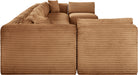 Meridian Furniture - Shaggy Corduroy Upholstered Modular Sectional - 641Saddle-Sec9A - GreatFurnitureDeal