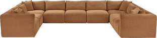 Meridian Furniture - Shaggy Corduroy Upholstered Modular Sectional - 641Saddle-Sec9B - GreatFurnitureDeal