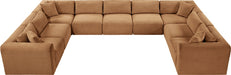 Meridian Furniture - Shaggy Corduroy Upholstered Modular Sectional - 641Saddle-Sec9B - GreatFurnitureDeal