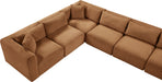 Meridian Furniture - Shaggy Corduroy Upholstered Modular Sectional - 641Saddle-Sec9B - GreatFurnitureDeal