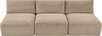 Meridian Furniture - Shaggy Corduroy Performance Fabric Upholstered Modular Sofa - 641Taupe-S93 - GreatFurnitureDeal