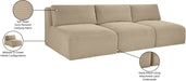 Meridian Furniture - Shaggy Corduroy Performance Fabric Upholstered Modular Sofa - 641Taupe-S93 - GreatFurnitureDeal