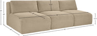 Meridian Furniture - Shaggy Corduroy Performance Fabric Upholstered Modular Sofa - 641Taupe-S93 - GreatFurnitureDeal