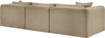 Meridian Furniture - Shaggy Corduroy Performance Fabric Upholstered Modular Sectional - 641Taupe-Sec4A - GreatFurnitureDeal