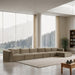 Meridian Furniture - Shaggy Corduroy Performance Fabric Upholstered Modular Sectional - 641Taupe-Sec6G - GreatFurnitureDeal