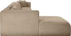 Meridian Furniture - Shaggy Corduroy Performance Fabric Upholstered Modular Sectional - 641Taupe-Sec6G - GreatFurnitureDeal