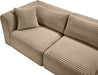 Meridian Furniture - Shaggy Corduroy Performance Fabric Upholstered Modular Sectional - 641Taupe-Sec6G - GreatFurnitureDeal