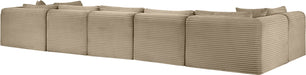 Meridian Furniture - Shaggy Corduroy Performance Fabric Upholstered Modular Sectional - 641Taupe-Sec7A - GreatFurnitureDeal