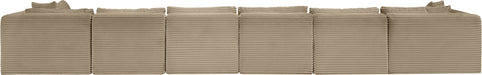 Meridian Furniture - Shaggy Corduroy Upholstered Modular Sectional - 641Taupe-Sec7B - GreatFurnitureDeal