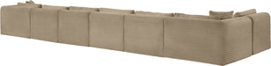 Meridian Furniture - Shaggy Corduroy Upholstered Modular Sectional - 641Taupe-Sec7B - GreatFurnitureDeal