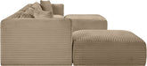 Meridian Furniture - Shaggy Corduroy Upholstered Modular Sectional - 641Taupe-Sec7C - GreatFurnitureDeal