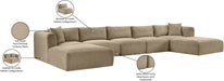 Meridian Furniture - Shaggy Corduroy Upholstered Modular Sectional - 641Taupe-Sec7C - GreatFurnitureDeal