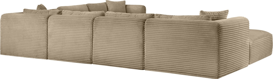 Meridian Furniture - Shaggy Corduroy Upholstered Modular Sectional - 641Taupe-Sec7D