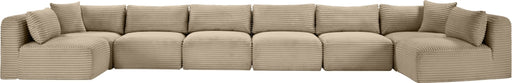 Meridian Furniture - Shaggy Corduroy Upholstered Modular Sectional - 641Taupe-Sec8B - GreatFurnitureDeal