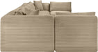 Meridian Furniture - Shaggy Corduroy Upholstered Modular Sectional - 641Taupe-Sec8B - GreatFurnitureDeal