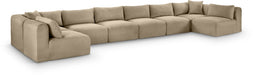 Meridian Furniture - Shaggy Corduroy Upholstered Modular Sectional - 641Taupe-Sec8B - GreatFurnitureDeal