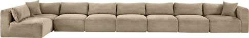 Meridian Furniture - Shaggy Corduroy Upholstered Modular Sectional - 641Taupe-Sec8C - GreatFurnitureDeal