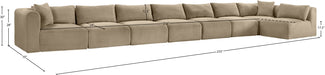 Meridian Furniture - Shaggy Corduroy Upholstered Modular Sectional - 641Taupe-Sec8C - GreatFurnitureDeal