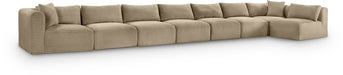 Meridian Furniture - Shaggy Corduroy Upholstered Modular Sectional - 641Taupe-Sec8C - GreatFurnitureDeal