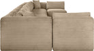 Meridian Furniture - Shaggy Corduroy Upholstered Modular Sectional - 641Taupe-Sec9A - GreatFurnitureDeal