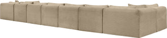 Meridian Furniture - Shaggy Corduroy Upholstered Modular Sectional - 641Taupe-Sec9A - GreatFurnitureDeal