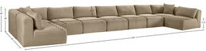 Meridian Furniture - Shaggy Corduroy Upholstered Modular Sectional - 641Taupe-Sec9A - GreatFurnitureDeal