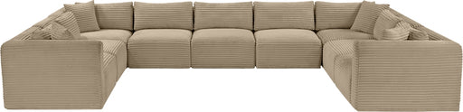 Meridian Furniture - Shaggy Corduroy Upholstered Modular Sectional - 641Taupe-Sec9B - GreatFurnitureDeal