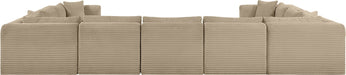 Meridian Furniture - Shaggy Corduroy Upholstered Modular Sectional - 641Taupe-Sec9B - GreatFurnitureDeal