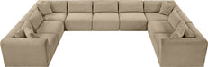 Meridian Furniture - Shaggy Corduroy Upholstered Modular Sectional - 641Taupe-Sec9B - GreatFurnitureDeal