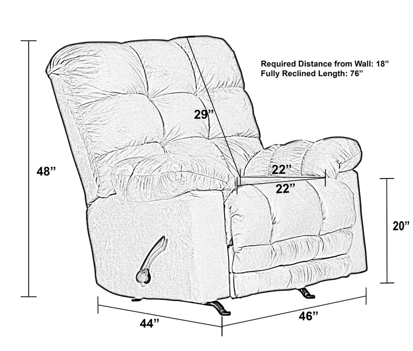 Catnapper - Cloud 12 Chaise Rocker Recliner in Sage - 6541-2-SAGE - GreatFurnitureDeal