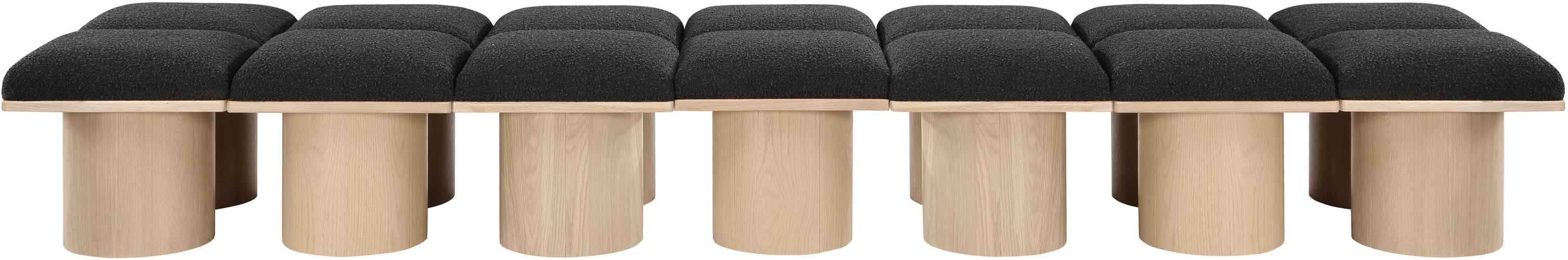 Meridian Furniture - Pavilion Black Boucle Fabric Upholstered 14pc. Bench - 465Black-14C - GreatFurnitureDeal