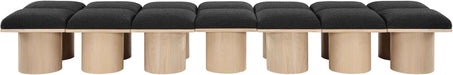 Meridian Furniture - Pavilion Black Boucle Fabric Upholstered 14pc. Bench - 465Black-14C - GreatFurnitureDeal