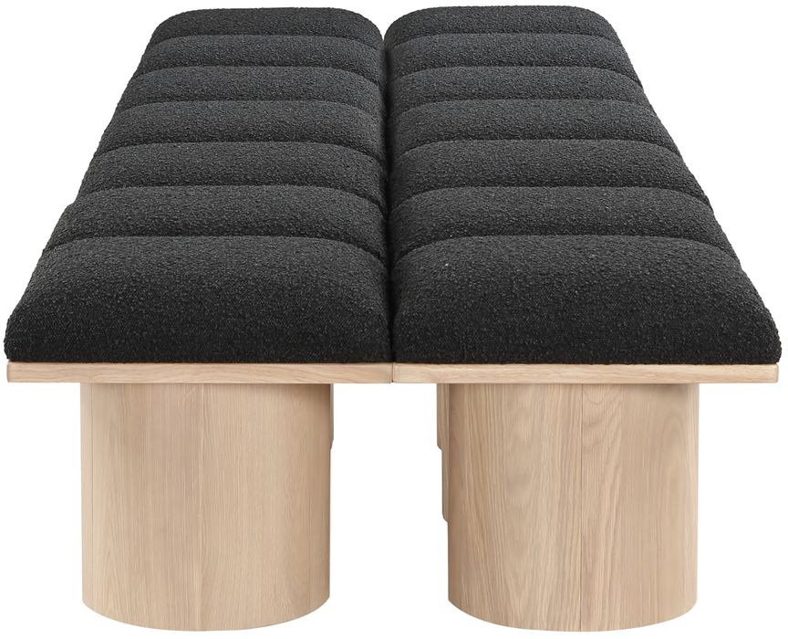 Meridian Furniture - Pavilion Black Boucle Fabric Upholstered 14pc. Bench - 465Black-14C - GreatFurnitureDeal