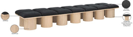 Meridian Furniture - Pavilion Black Boucle Fabric Upholstered 14pc. Bench - 465Black-14C - GreatFurnitureDeal