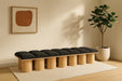 Meridian Furniture - Pavilion Black Boucle Fabric Upholstered 14pc. Bench - 465Black-14D - GreatFurnitureDeal