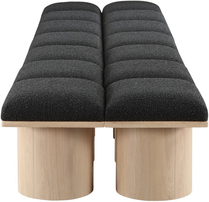 Meridian Furniture - Pavilion Black Boucle Fabric Upholstered 14pc. Bench - 465Black-14D - GreatFurnitureDeal