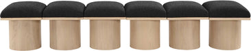 Meridian Furniture - Pavilion Black Boucle Fabric Upholstered 6pc. Bench - 465Black-6B - GreatFurnitureDeal
