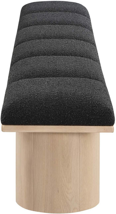 Meridian Furniture - Pavilion Black Boucle Fabric Upholstered 6pc. Bench - 465Black-6B - GreatFurnitureDeal