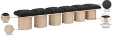 Meridian Furniture - Pavilion Black Boucle Fabric Upholstered 6pc. Bench - 465Black-6B - GreatFurnitureDeal