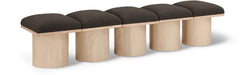 Meridian Furniture - Pavilion Brown Boucle Fabric Upholstered 5pc. Bench - 465Brown-5B - GreatFurnitureDeal