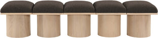 Meridian Furniture - Pavilion Brown Boucle Fabric Upholstered 5pc. Bench - 465Brown-5B - GreatFurnitureDeal