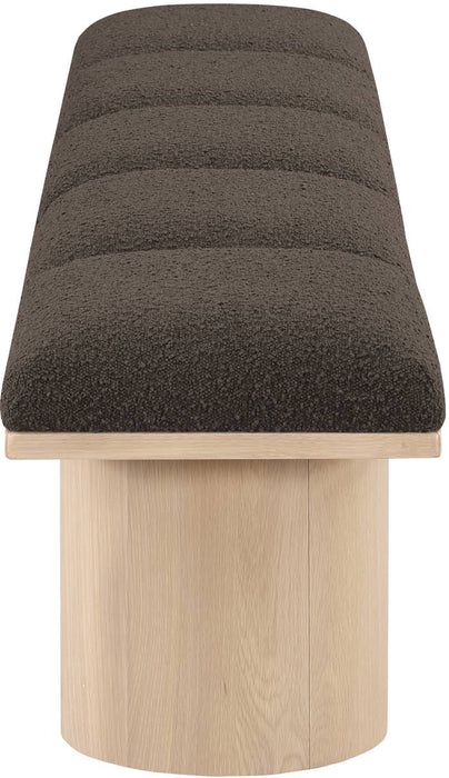 Meridian Furniture - Pavilion Brown Boucle Fabric Upholstered 5pc. Bench - 465Brown-5B - GreatFurnitureDeal