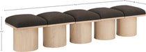 Meridian Furniture - Pavilion Brown Boucle Fabric Upholstered 5pc. Bench - 465Brown-5B - GreatFurnitureDeal