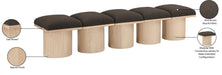 Meridian Furniture - Pavilion Brown Boucle Fabric Upholstered 5pc. Bench - 465Brown-5B - GreatFurnitureDeal